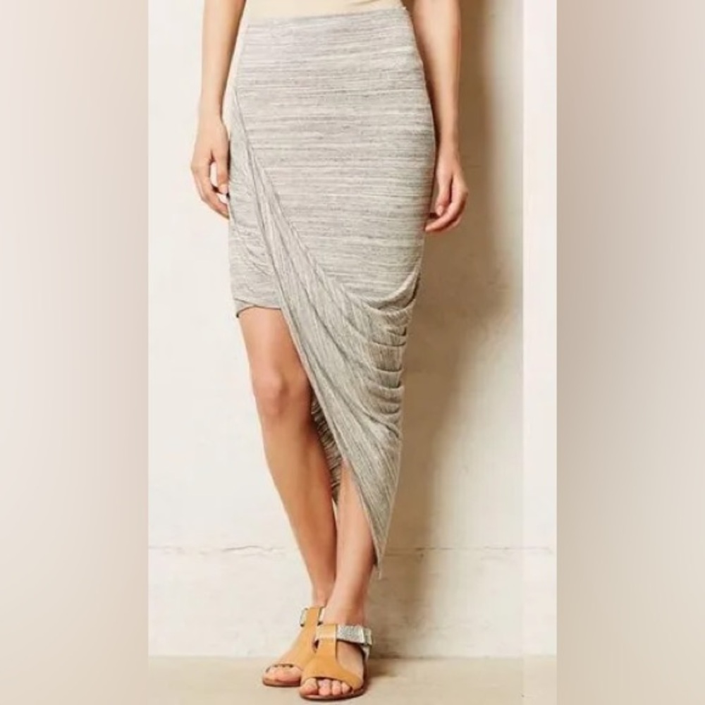 Dolan BLACK asymmetric drape skirt Anthropologie S asymmetrical